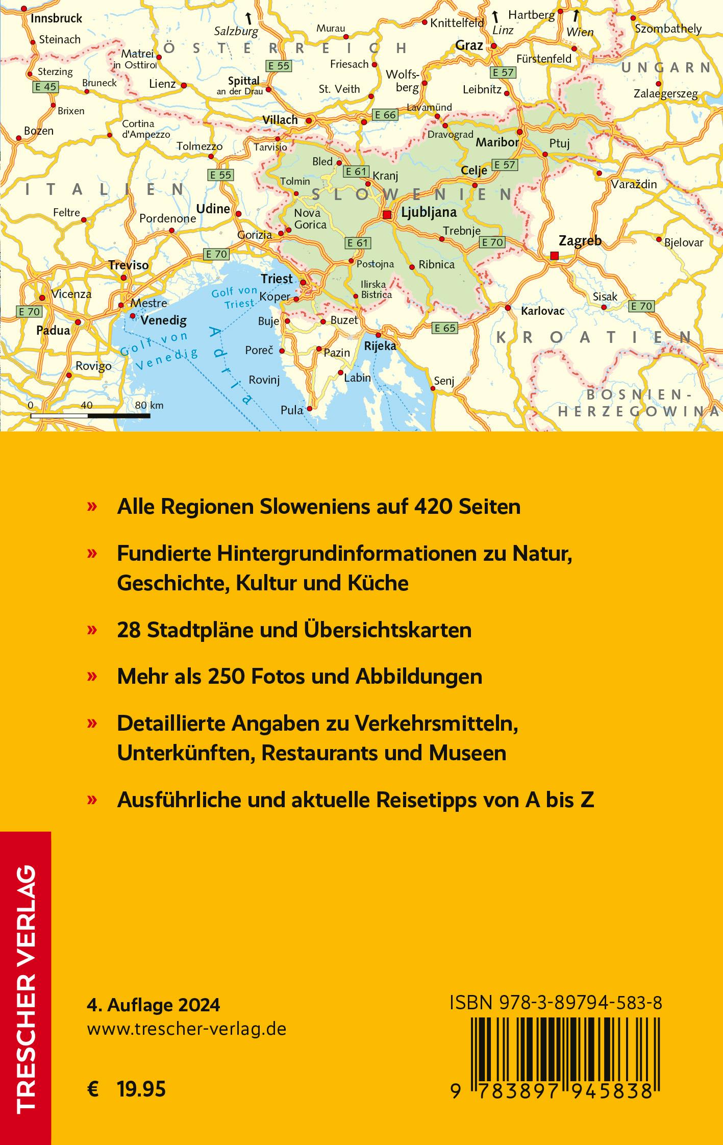 Rückseitencover TRESCHER Reiseführer Slowenien