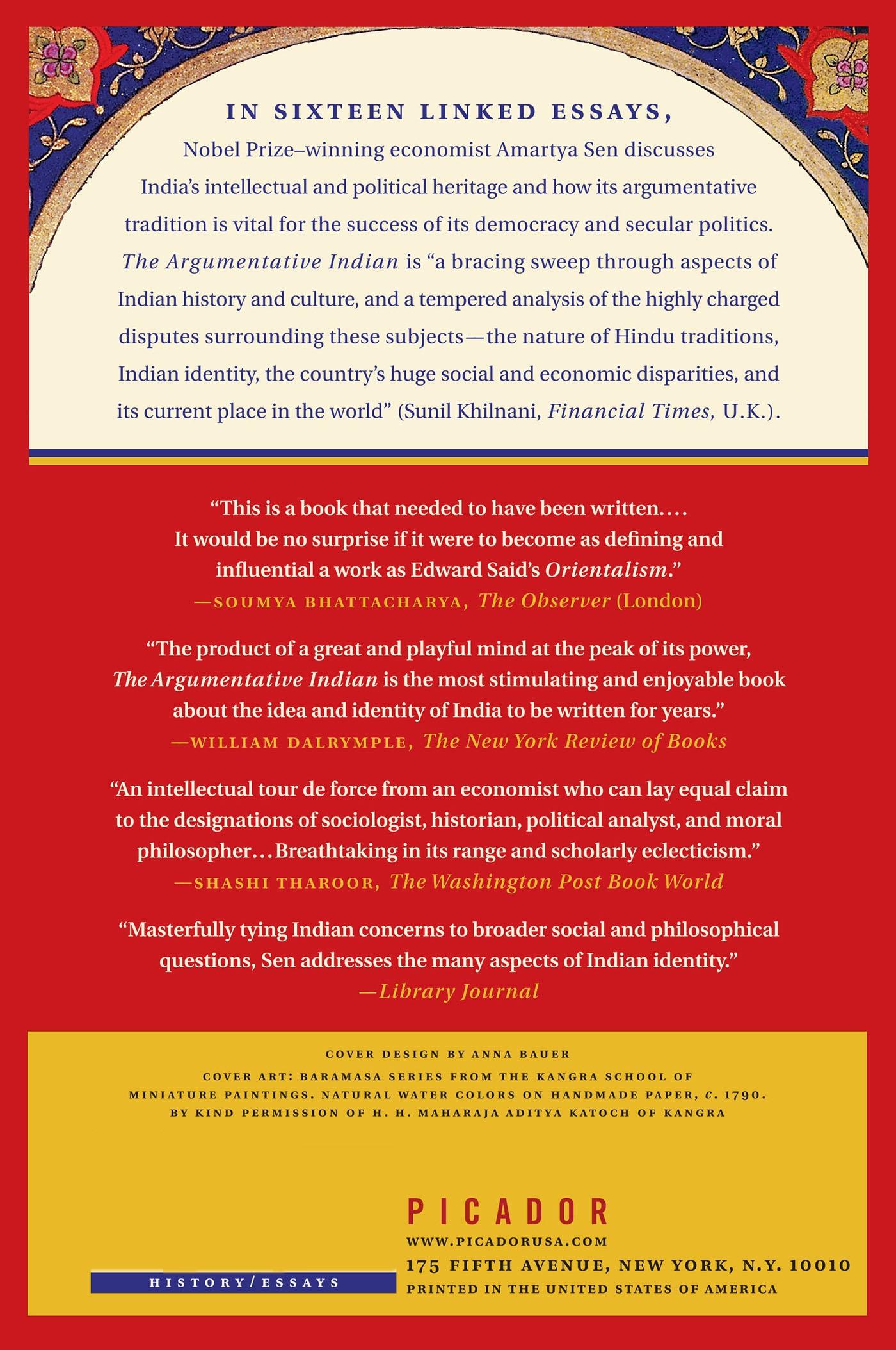 Rückseitencover Argumentative Indian