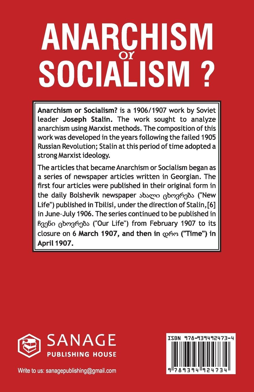 Rückseitencover Anarchism or Socialism?