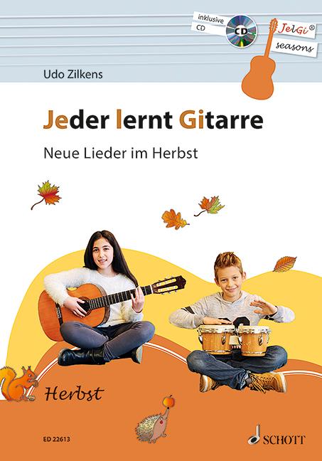 Vorderes Coverbild Jeder lernt Gitarre - Neue Lieder im Herbst