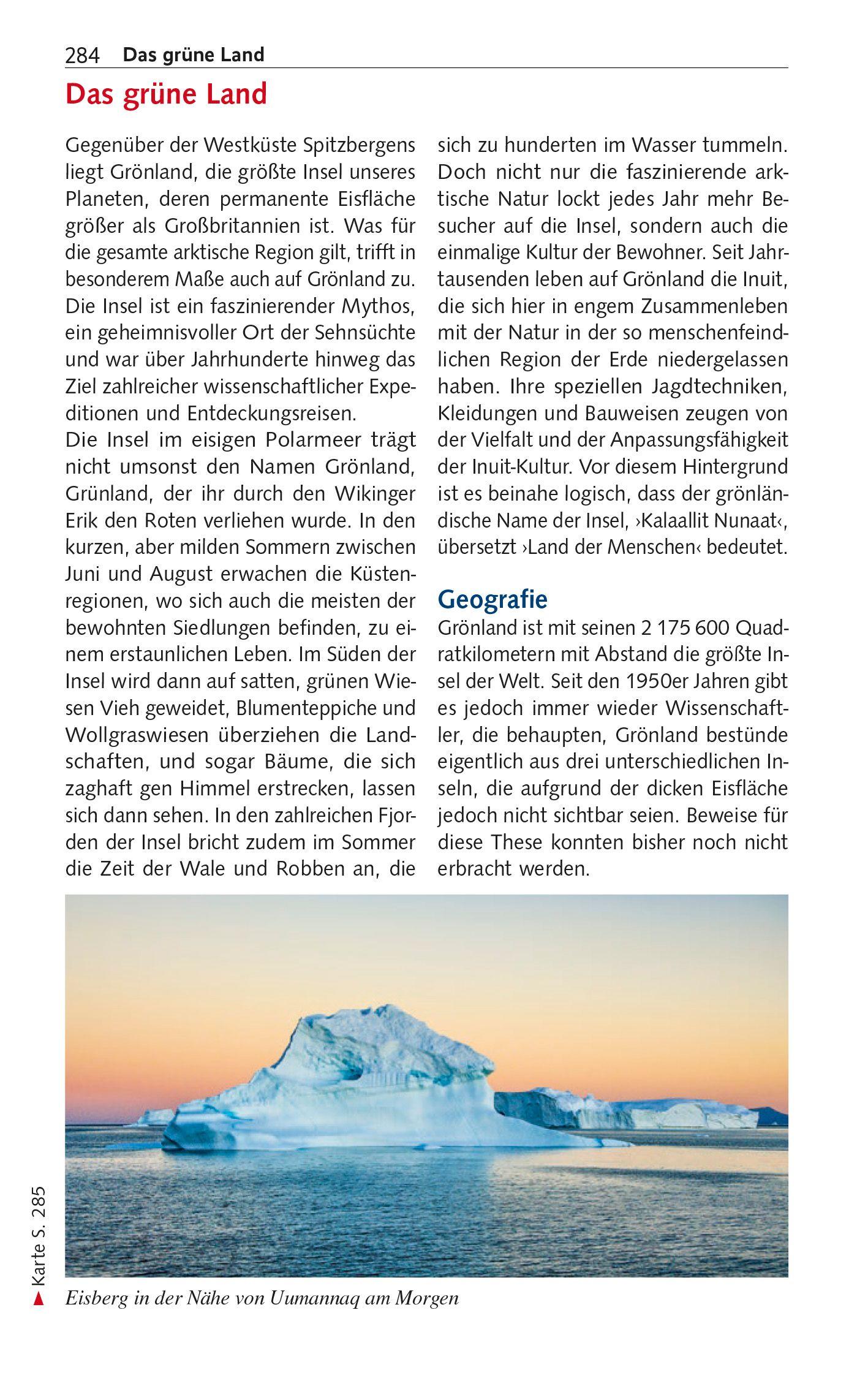 Beispielinhalt (Bild) TRESCHER Reiseführer Kreuzfahrten Nordmeer und Arktis