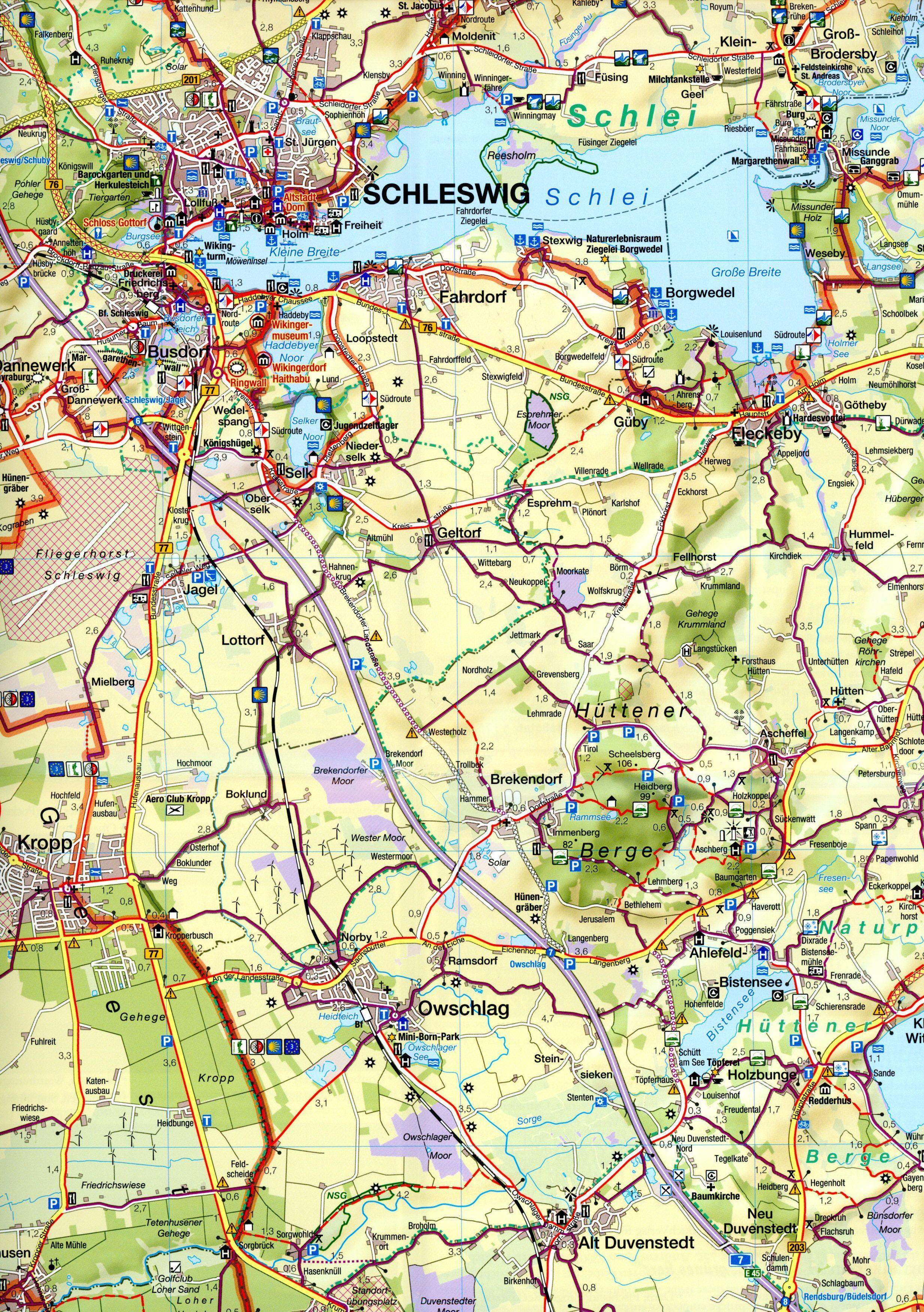 Beispielinhalt (Bild) Fahrradkarte Flensburg, Schleswig
