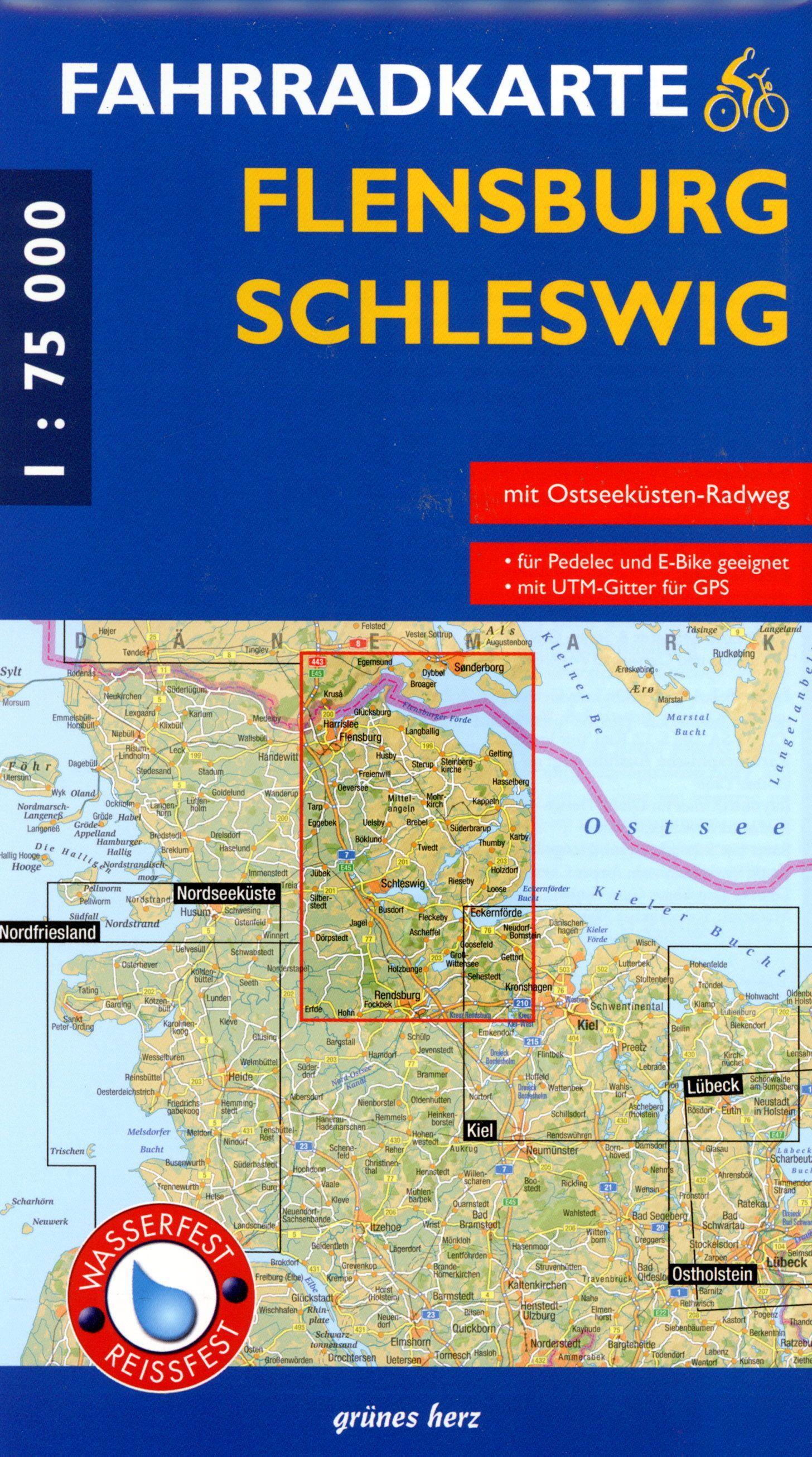 Vorderes Coverbild Fahrradkarte Flensburg, Schleswig