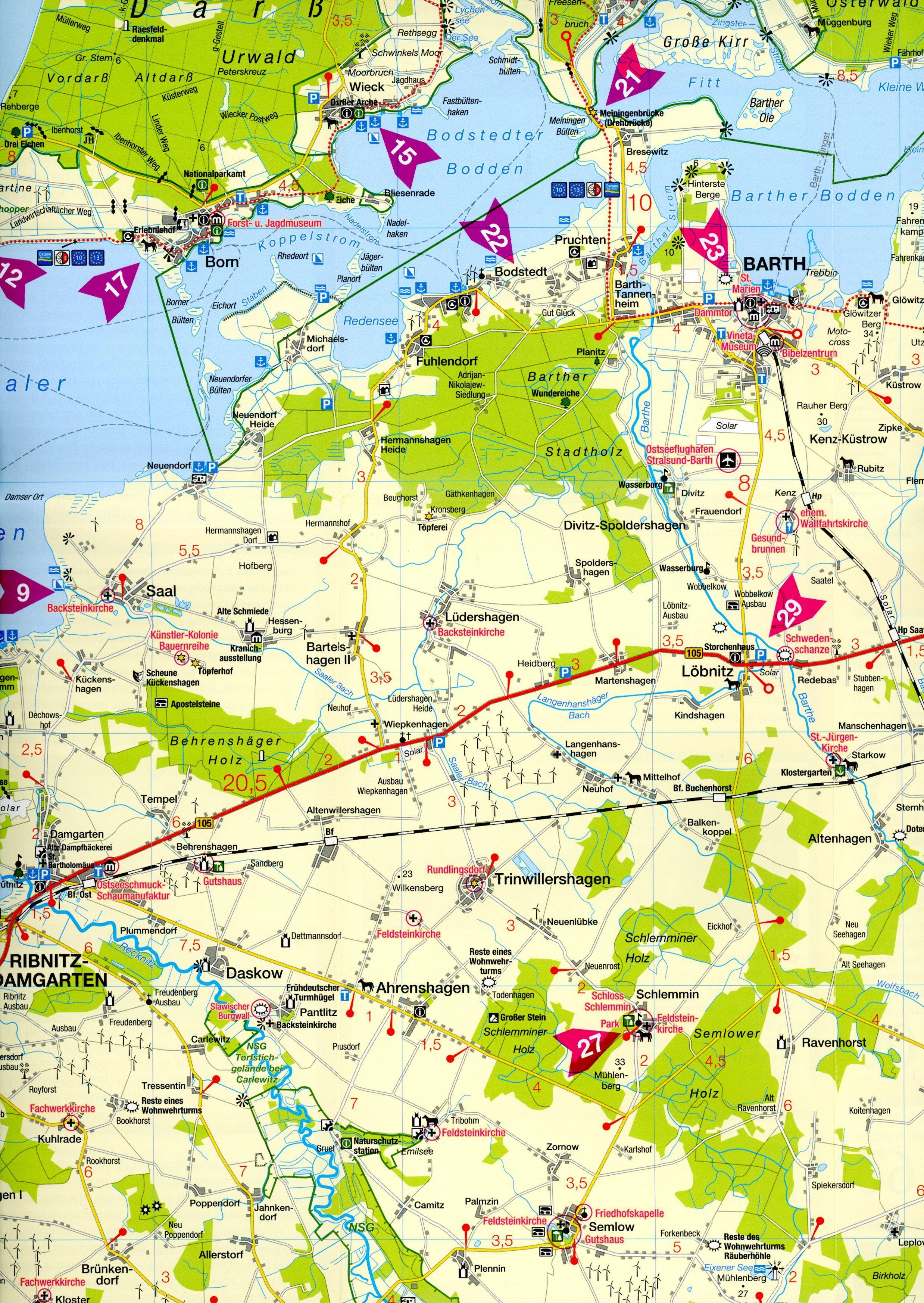 Beispielinhalt (Bild) Freizeitkarte Fischland, Darß, Zingst