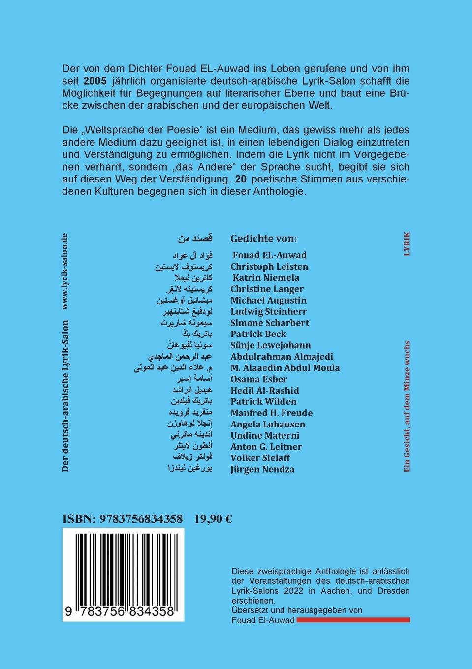Rückseitencover Ein Gesicht, auf dem Minze wuchs