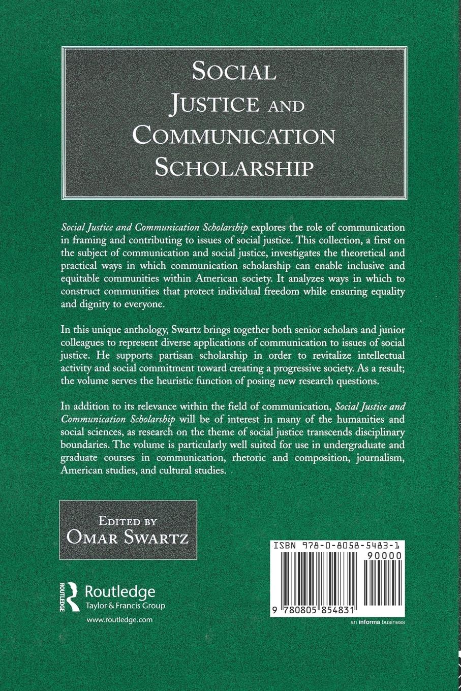 Rückseitencover Social Justice and Communication Scholarship