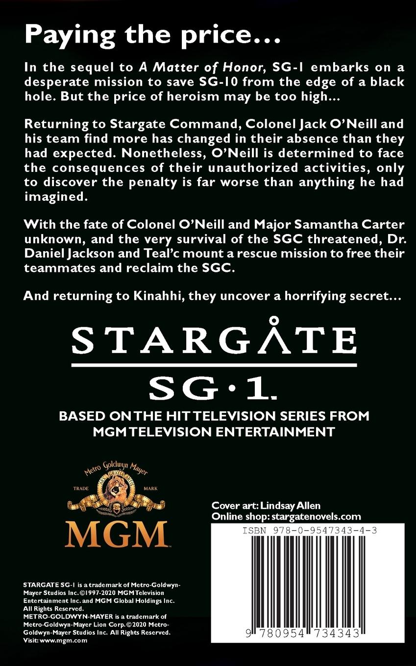 Rückseitencover STARGATE SG-1 The Cost of Honor