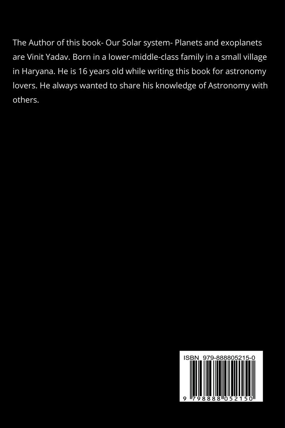 Rückseitencover Our Solar System- Planets and Exoplanets Volume- 1.2