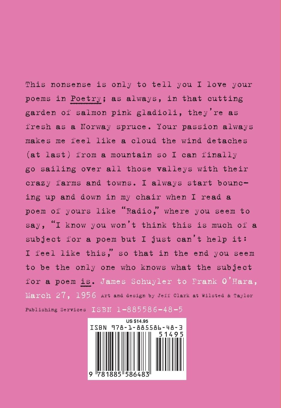 Rückseitencover The Letters of James Schuyler to Frank O'Hara