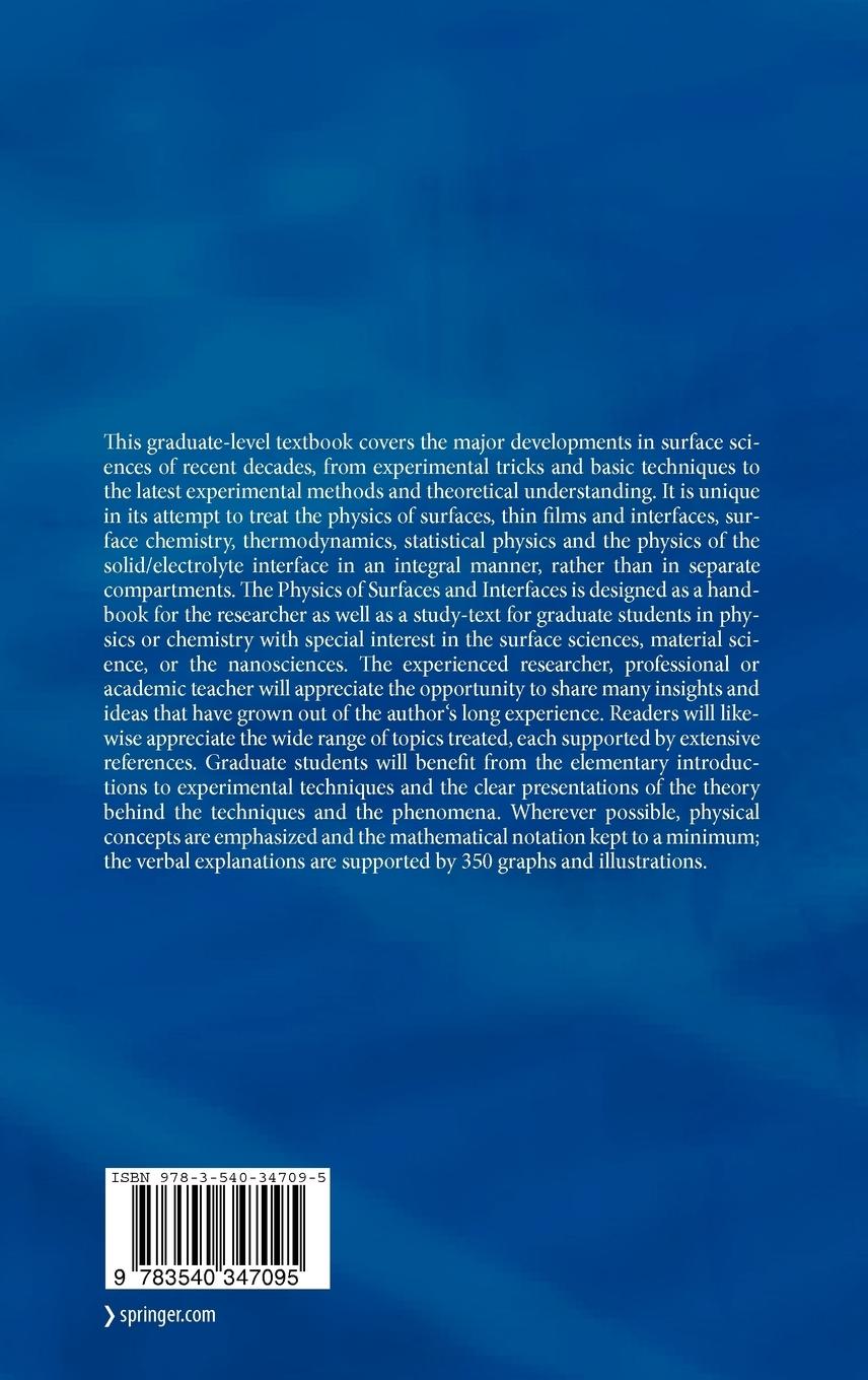 Rückseitencover Physics of Surfaces and Interfaces