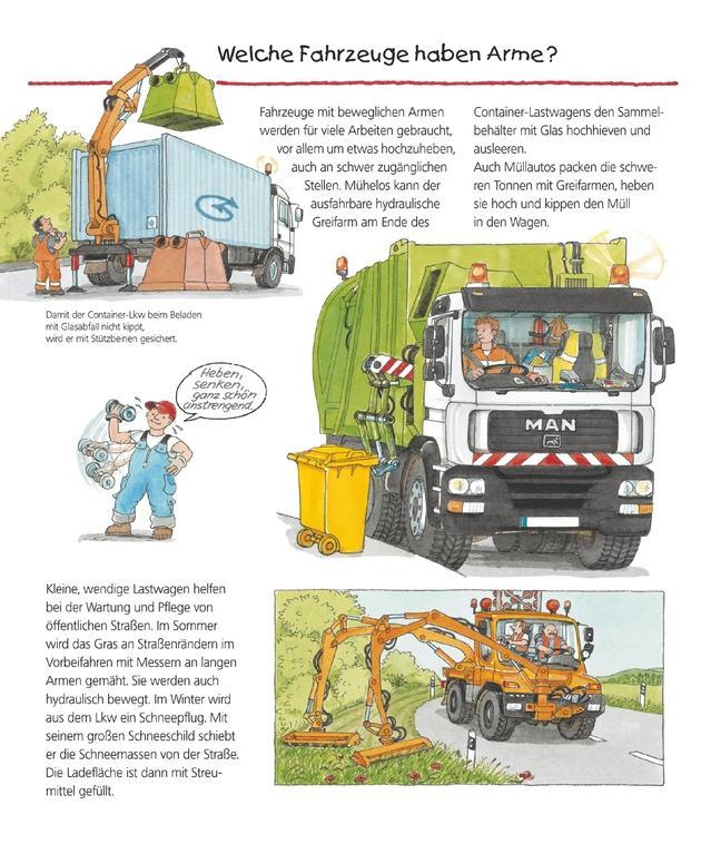 Beispielinhalt (Bild) Wieso? Weshalb? Warum?, Band 38: Alles über Laster, Bagger und Traktoren