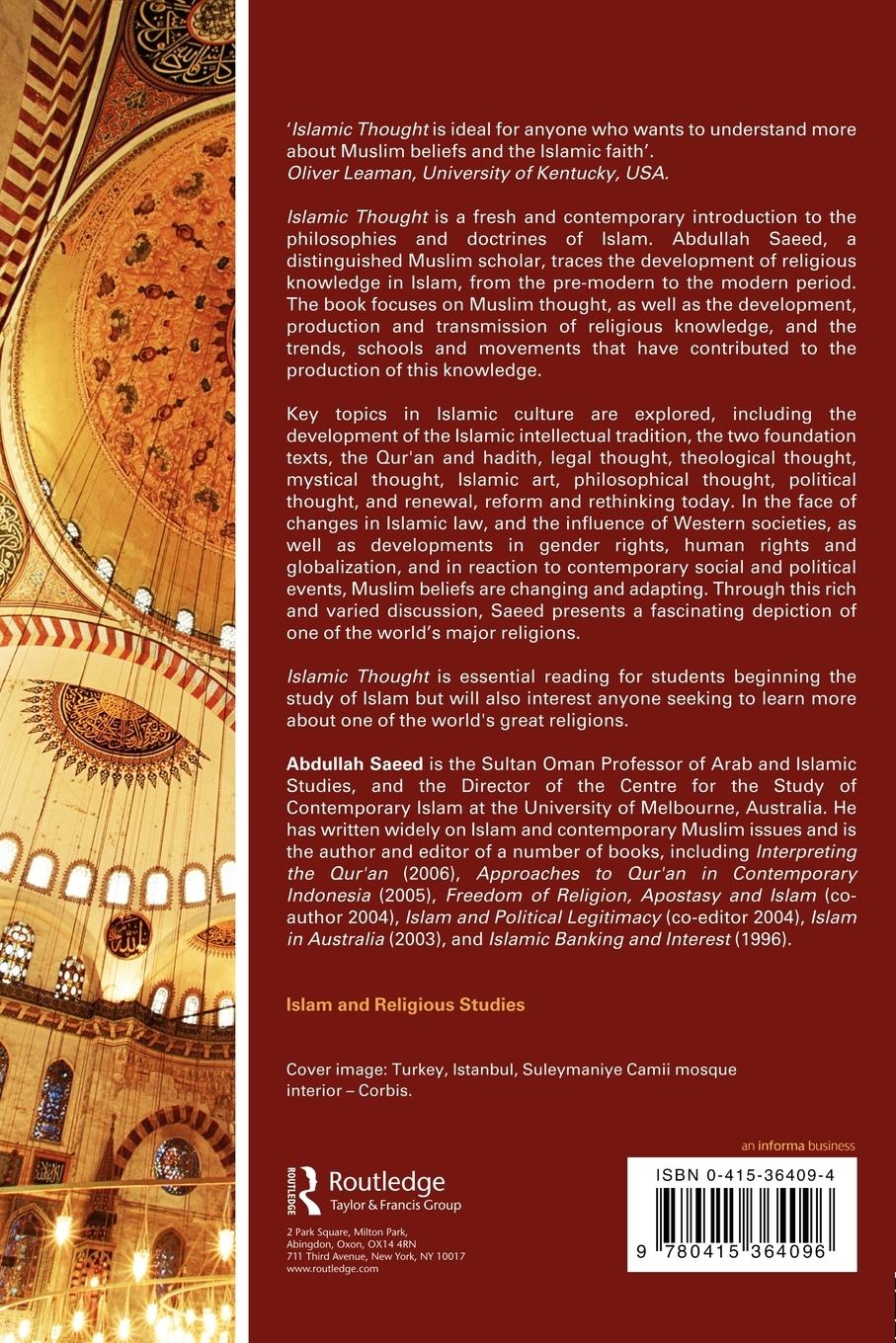 Rückseitencover Islamic Thought