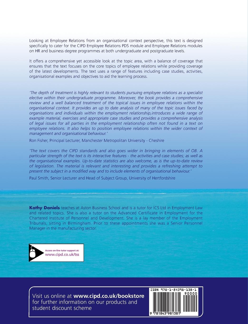 Rückseitencover Employee Relations in an Organisational Context