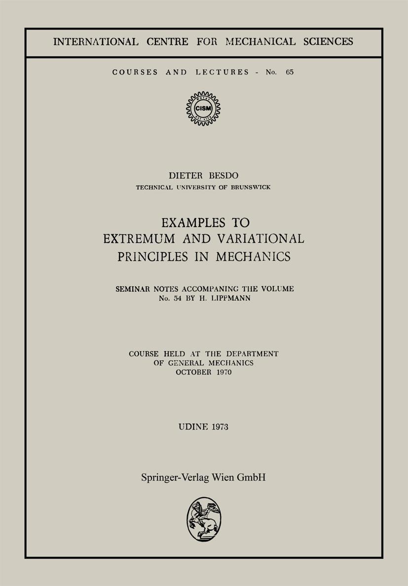 Vorderes Coverbild Examples to Extremum and Variational Principles in Mechanics