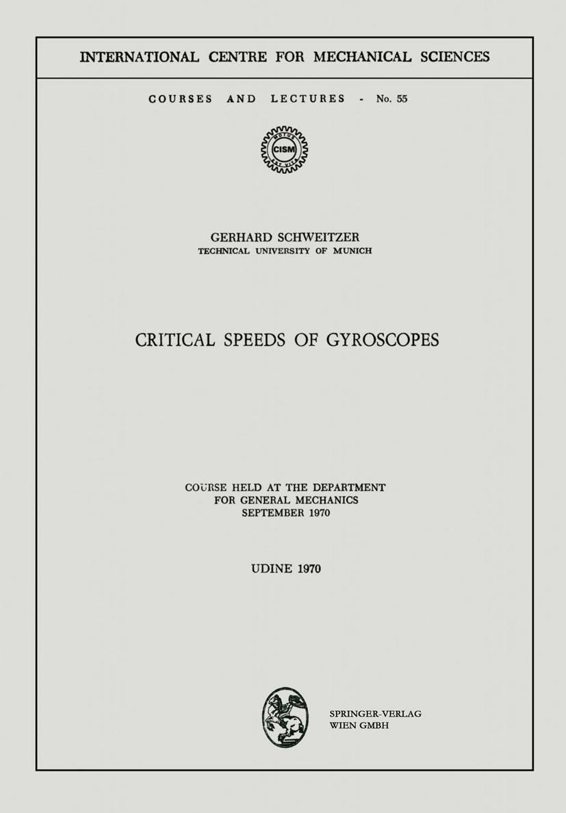 Vorderes Coverbild Critical Speeds of Gyroscopes