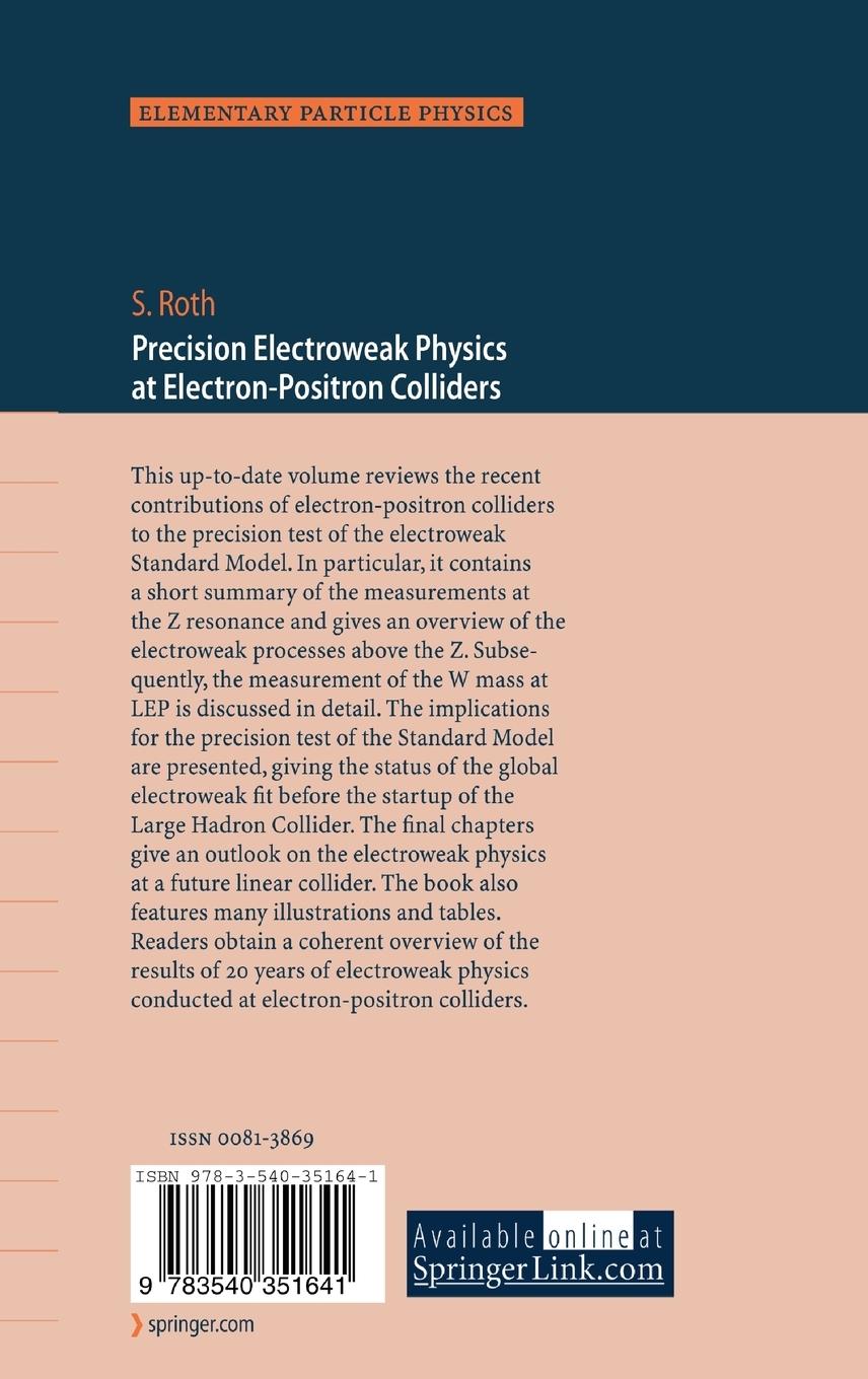 Rückseitencover Precision Electroweak Physics at Electron-Positron Colliders