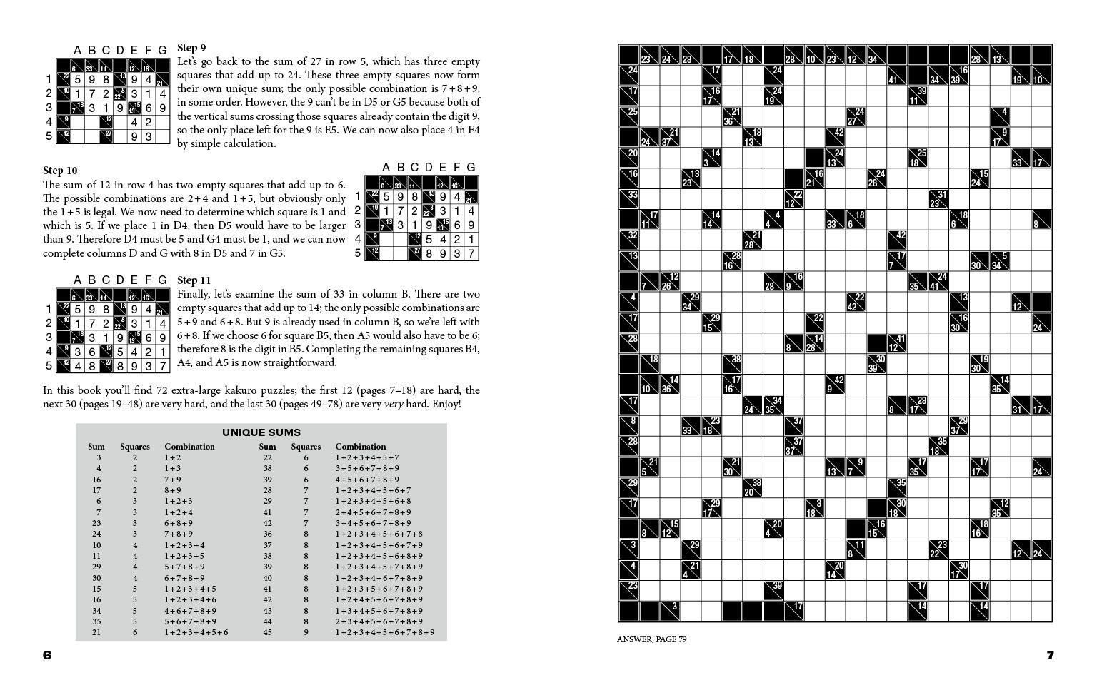 Beispielinhalt (Bild) Colossal Kakuro: 72 Titanically Tricky Puzzles