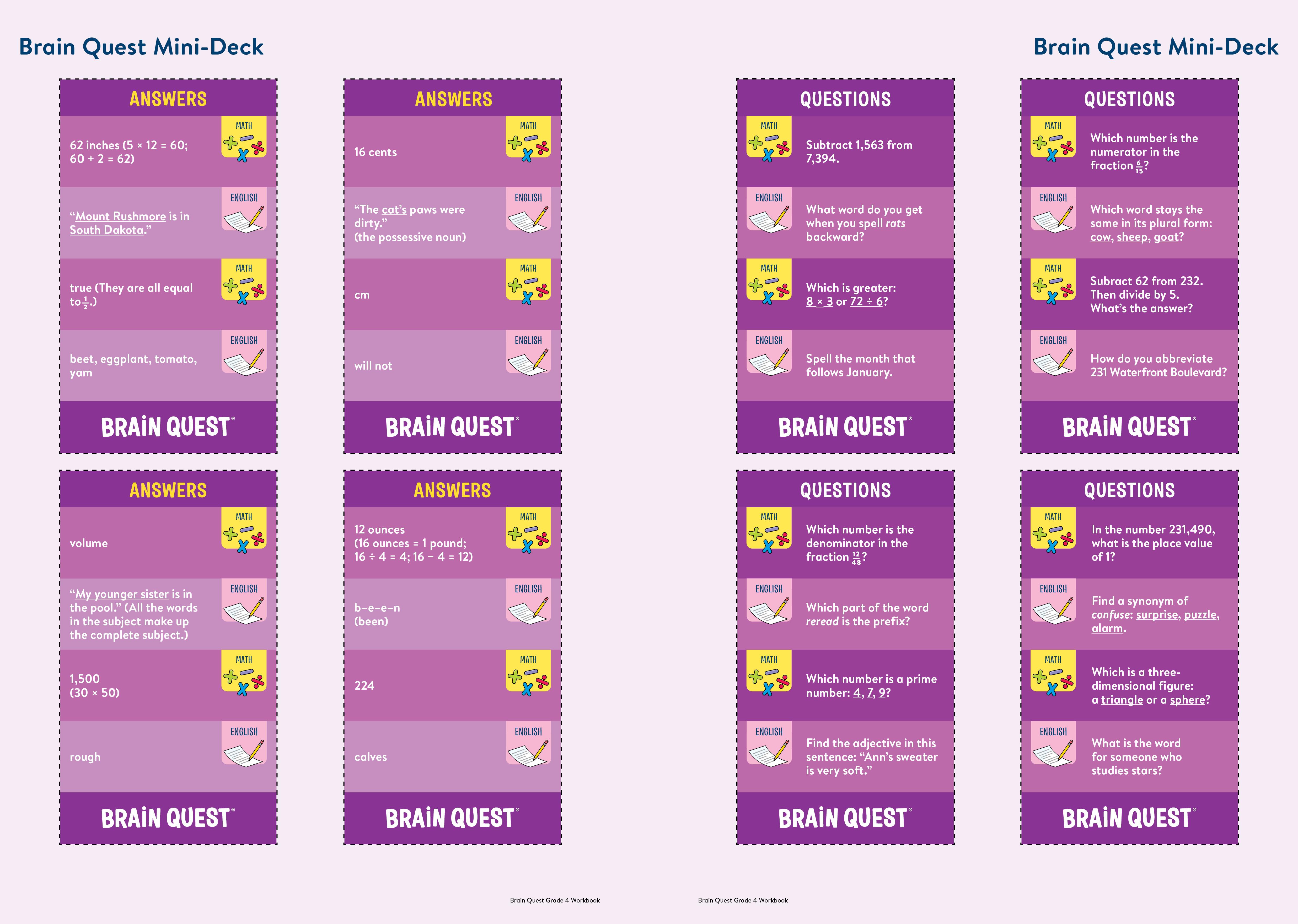 Beispielinhalt (Bild) Brain Quest Workbook: 4th Grade Revised Edition