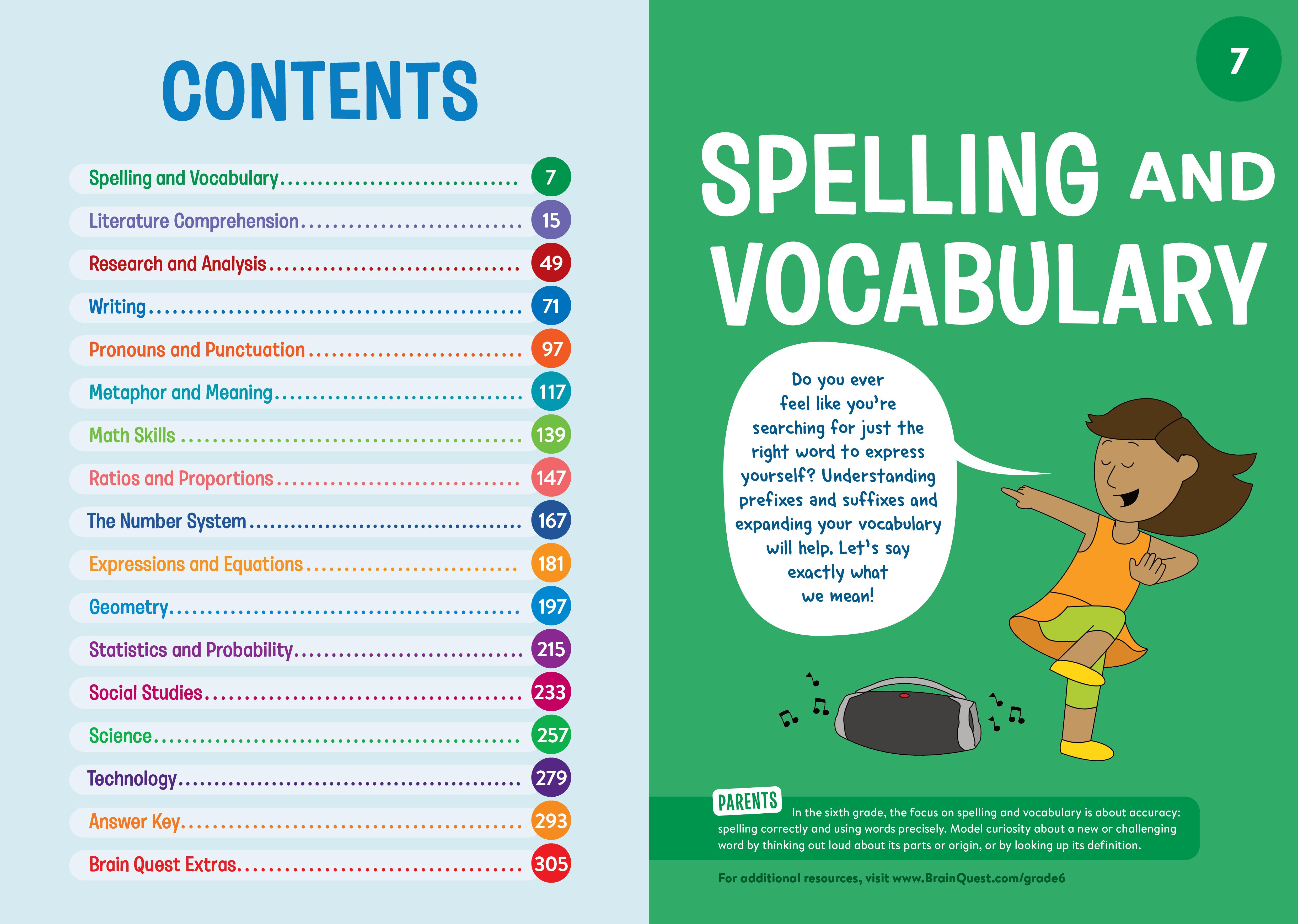 Beispielinhalt (Bild) Brain Quest Workbook: 6th Grade Revised Edition