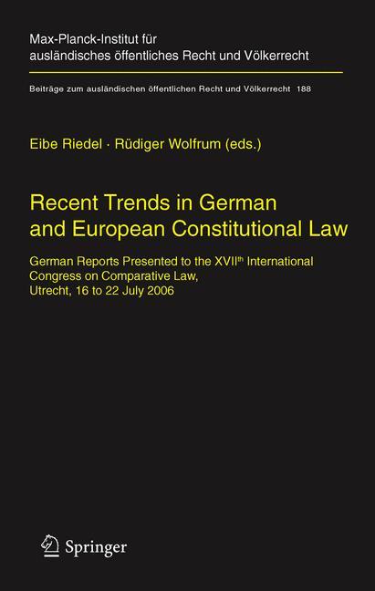Vorderes Coverbild Recent Trends in German and European Constitutional Law
