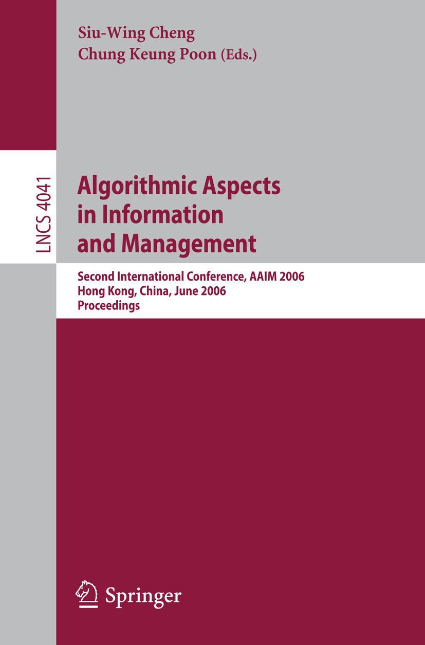 Vorderes Coverbild Algorithmic Aspects in Information and Management