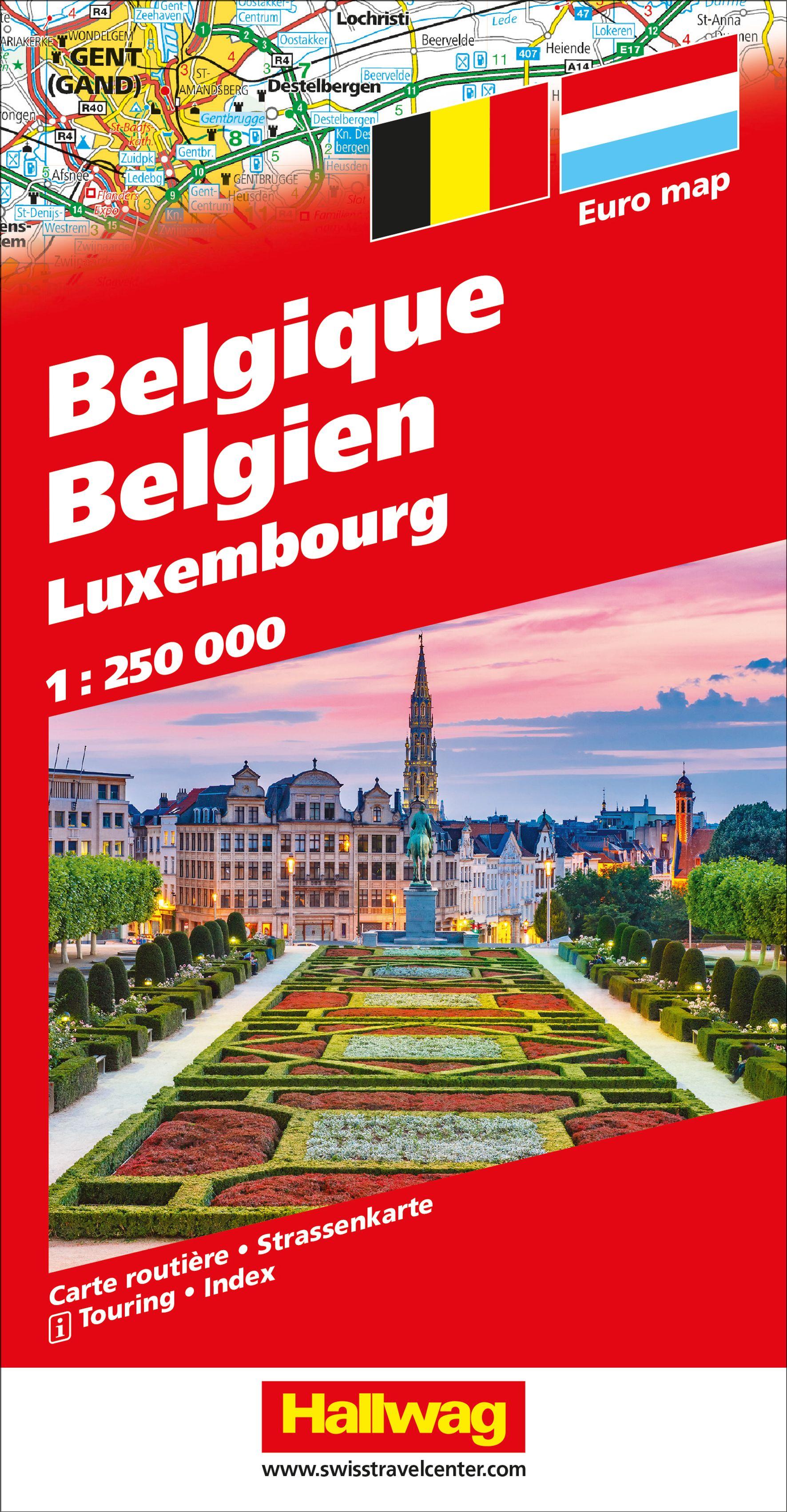 Vorderes Coverbild Hallwag Strassenkarte Belgien 1:250.000