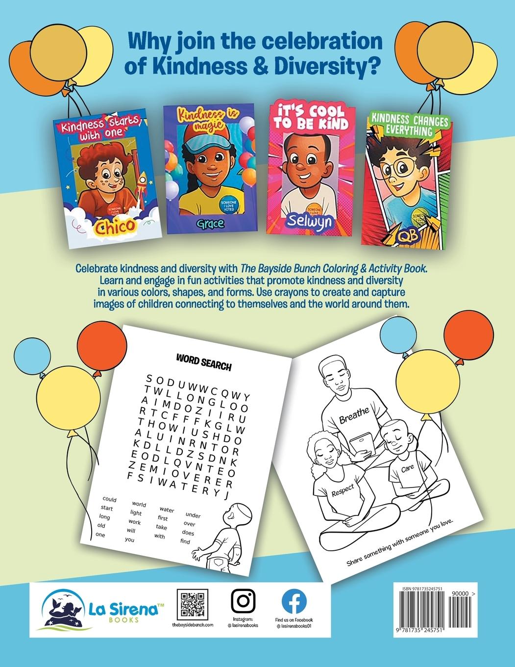 Rückseitencover Celebrate Kindness & Diversity with The Bayside Bunch Coloring & Activity Book