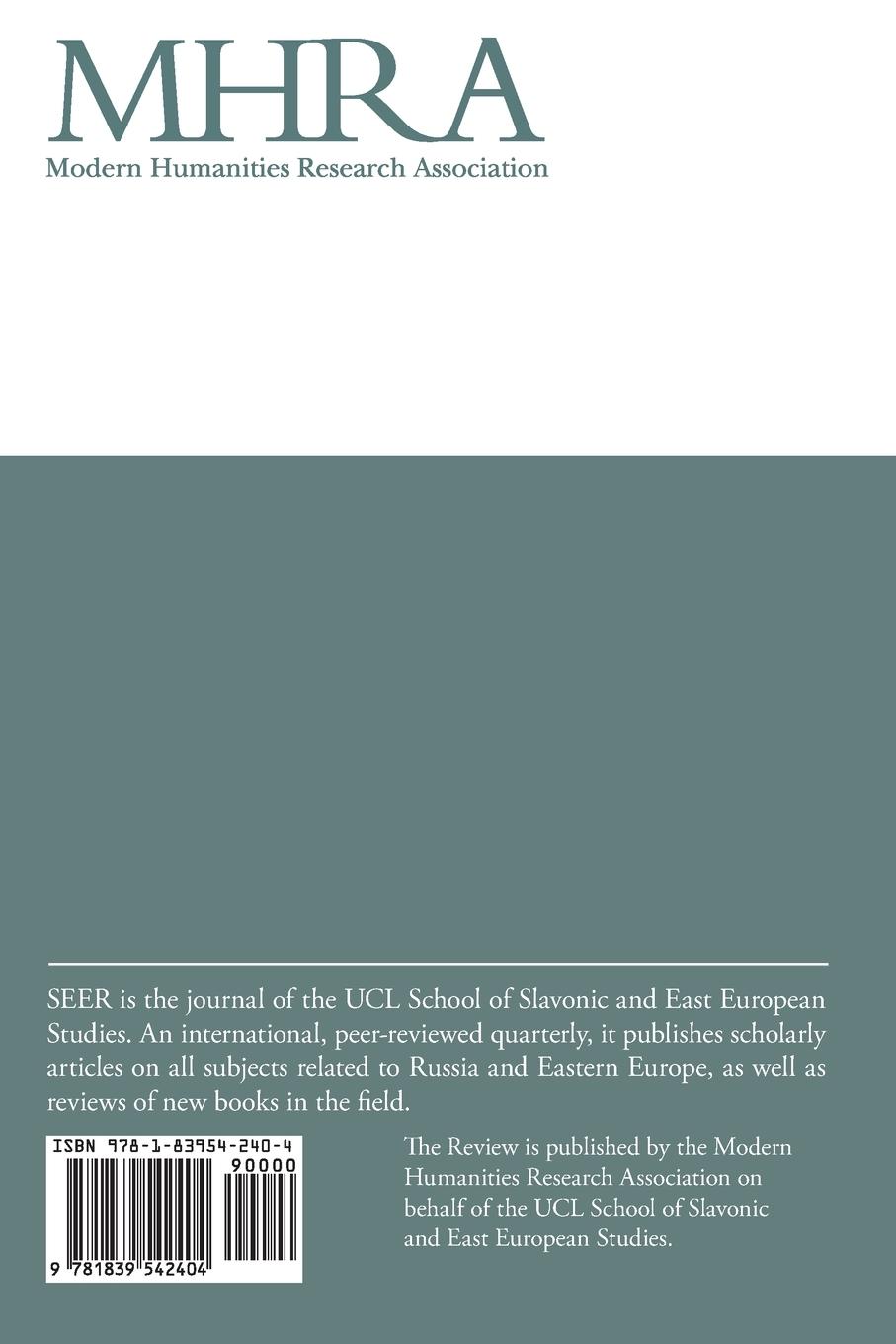 Rückseitencover Slavonic & East European Review (100