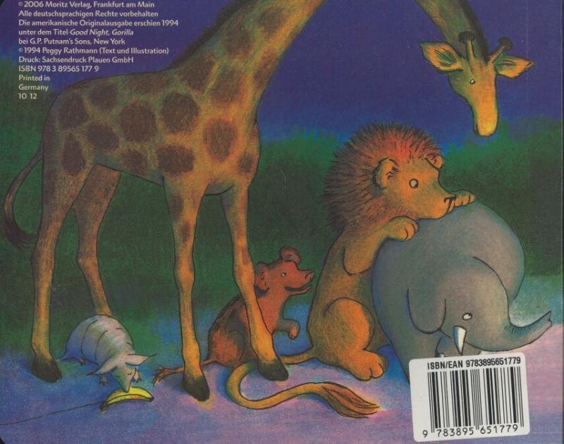 Rückseitencover Gute Nacht, Gorilla!
