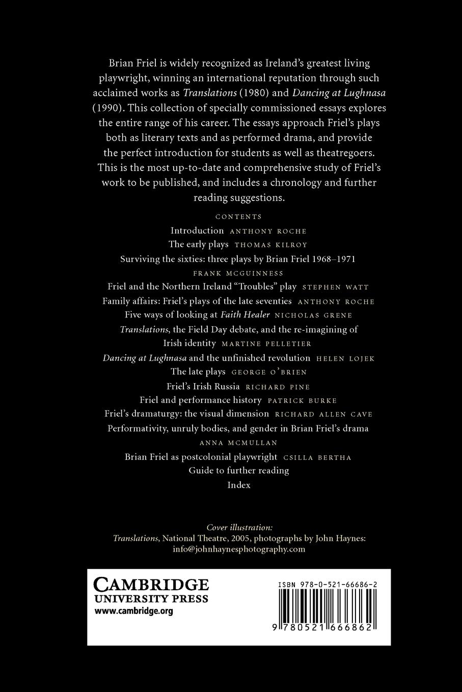 Rückseitencover The Cambridge Companion to Brian Friel