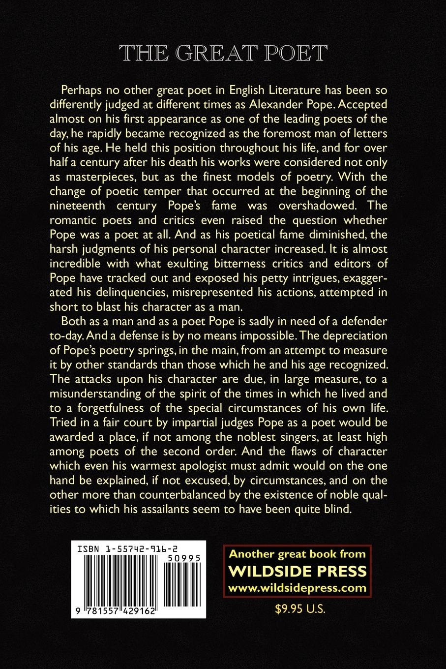 Rückseitencover The Rape of the Lock