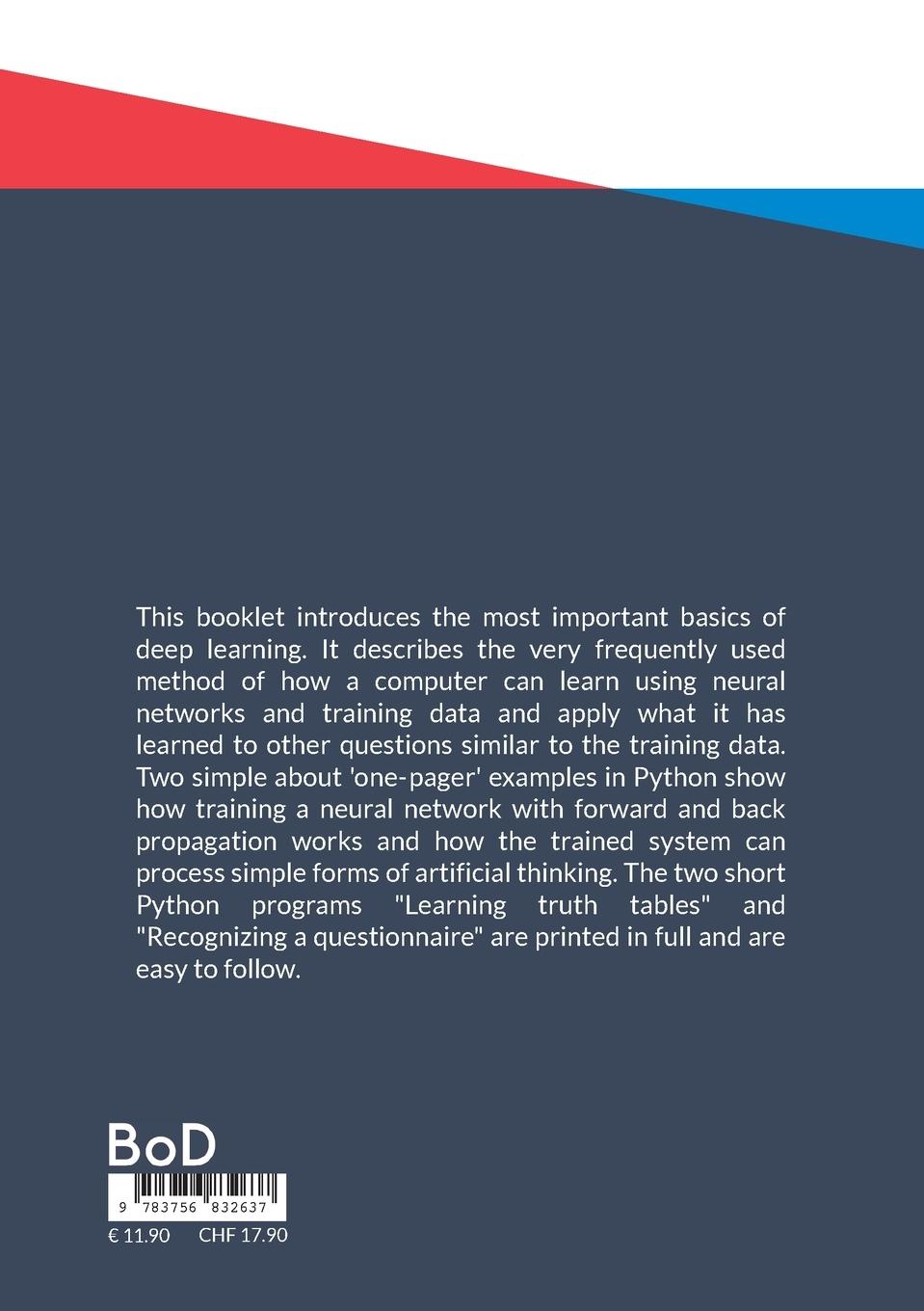 Rückseitencover Deep Learning, an introduction with two nice short examples