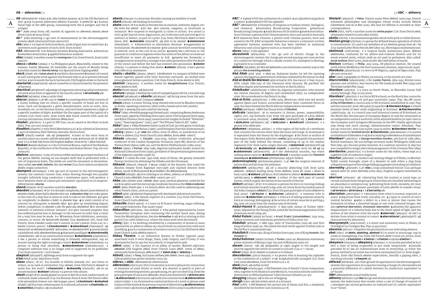 Beispielinhalt (Bild) Collins English Dictionary Complete and Unabridged