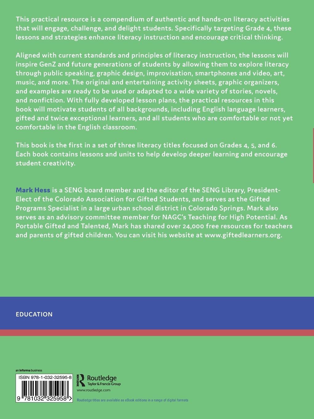 Rückseitencover Hands-On Literacy, Grade 4