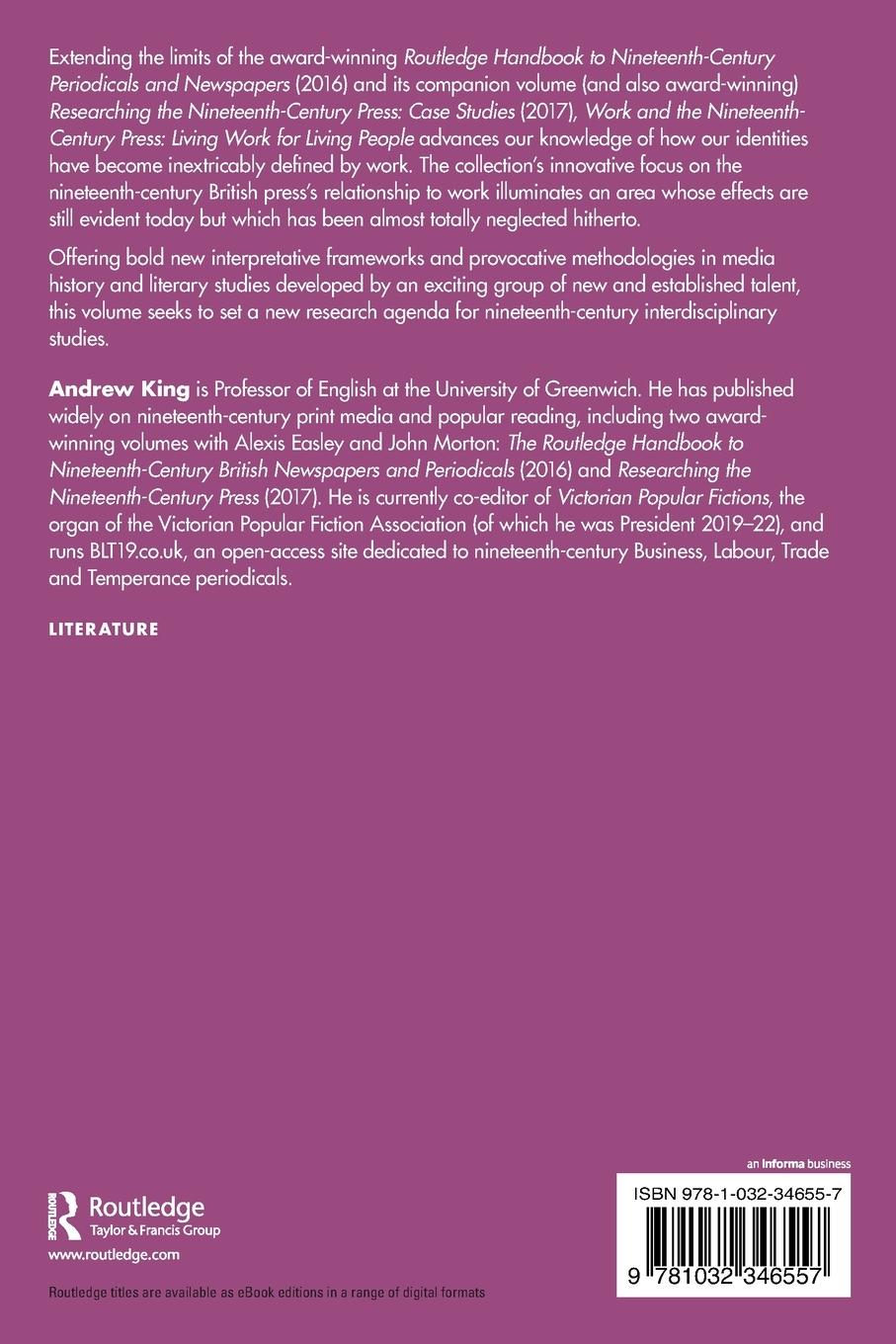 Rückseitencover Work and the Nineteenth-Century Press