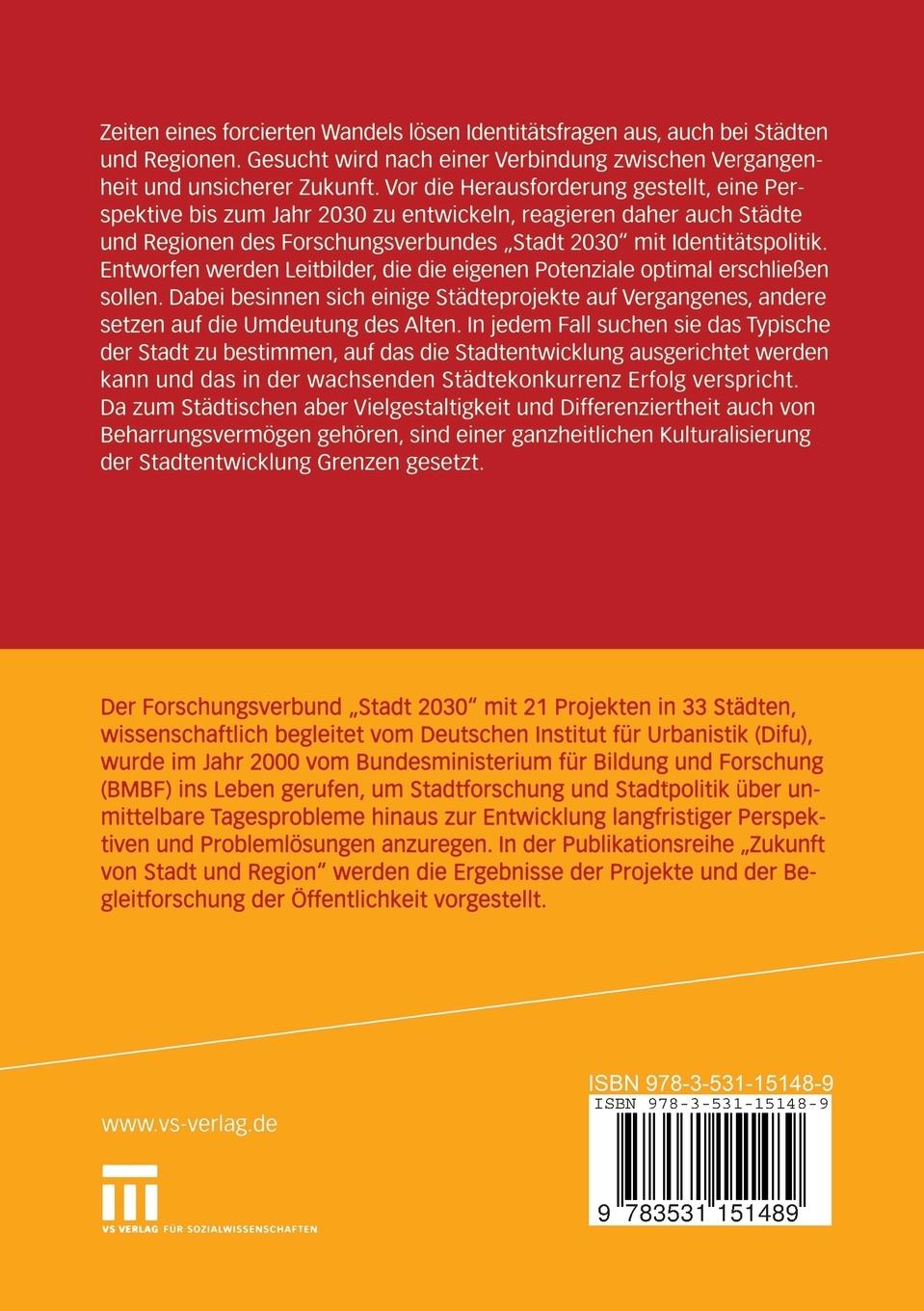 Rückseitencover Zukunft von Stadt und Region