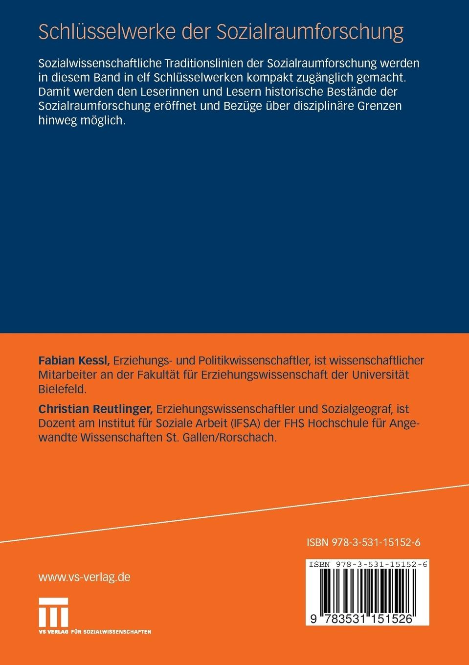 Rückseitencover Schlüsselwerke der Sozialraumforschung