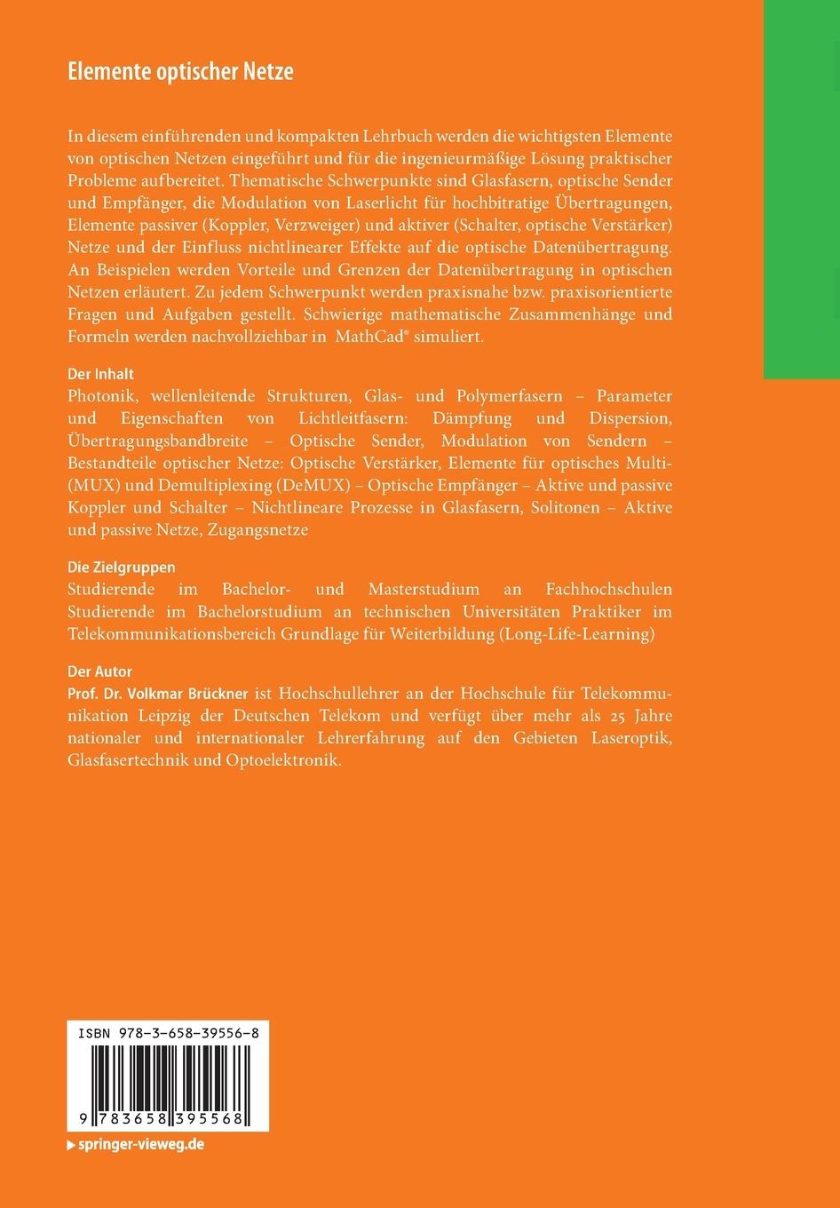 Rückseitencover Elemente optischer Netze