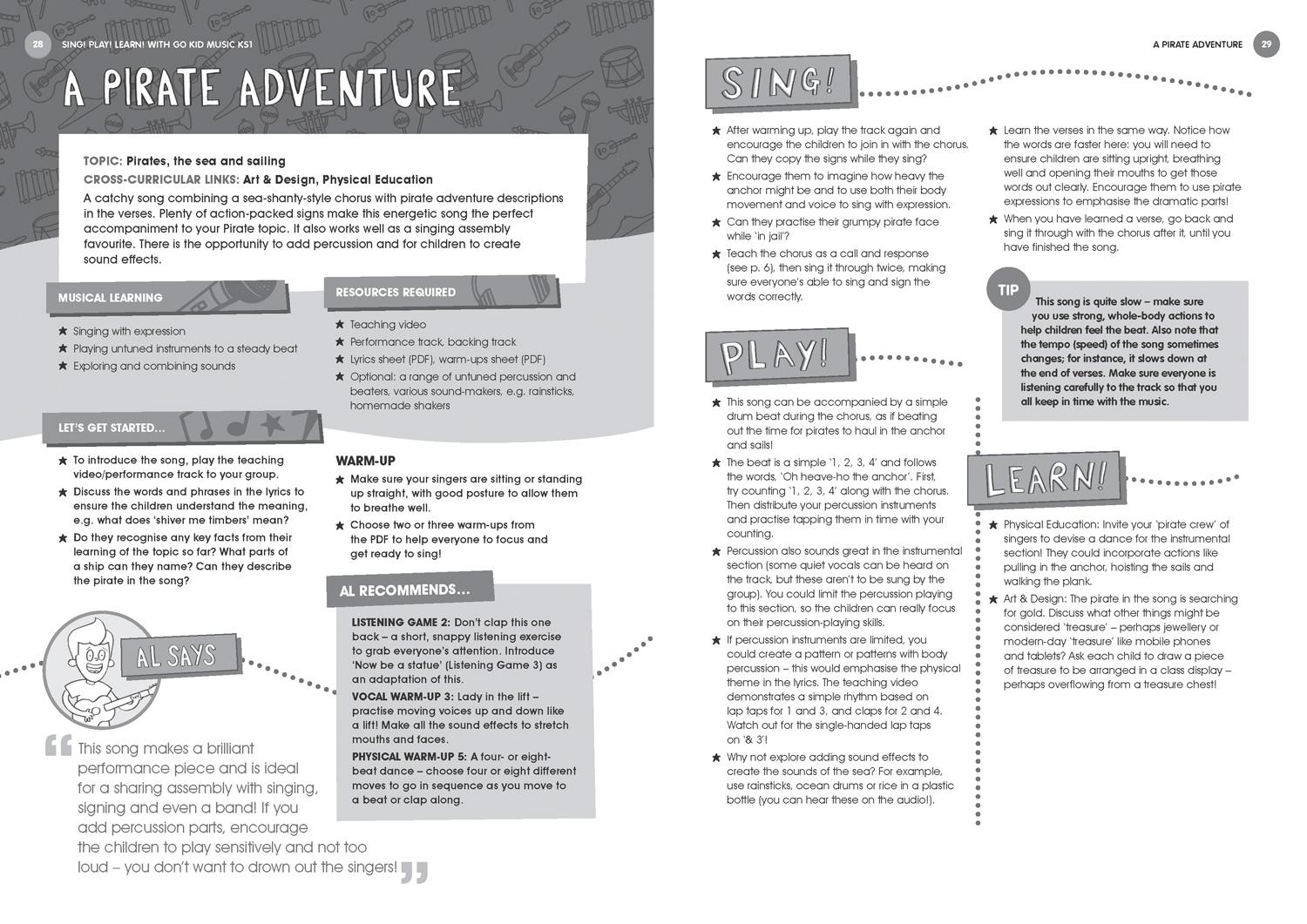 Beispielinhalt (Bild) Sing! Play! Learn! with Go Kid Music - Key Stage 1