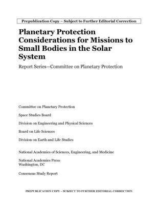 Vorderes Coverbild Planetary Protection Considerations for Missions to Solar System Small Bodies