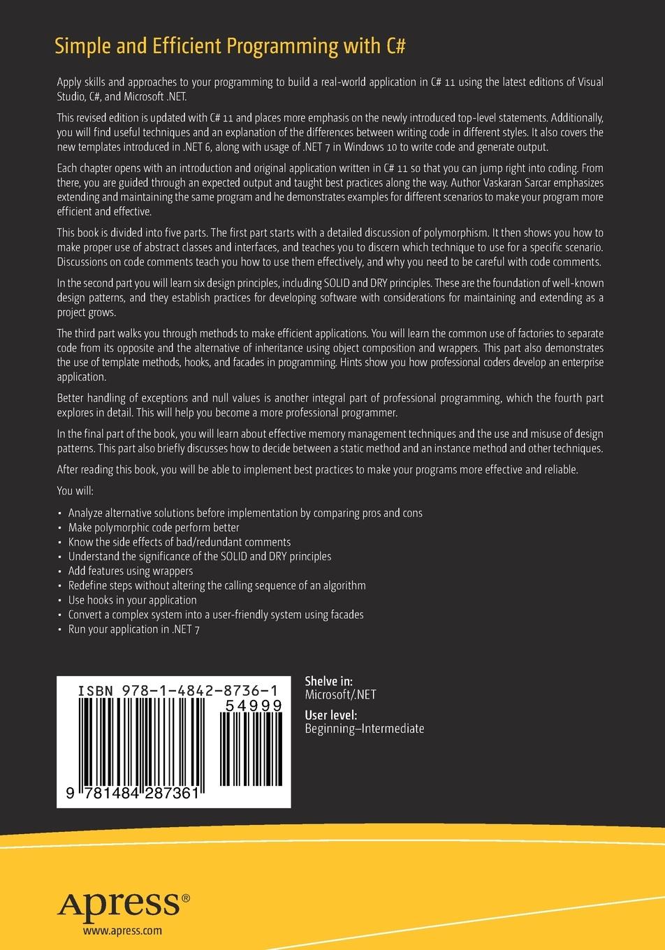 Rückseitencover Simple and Efficient Programming with C