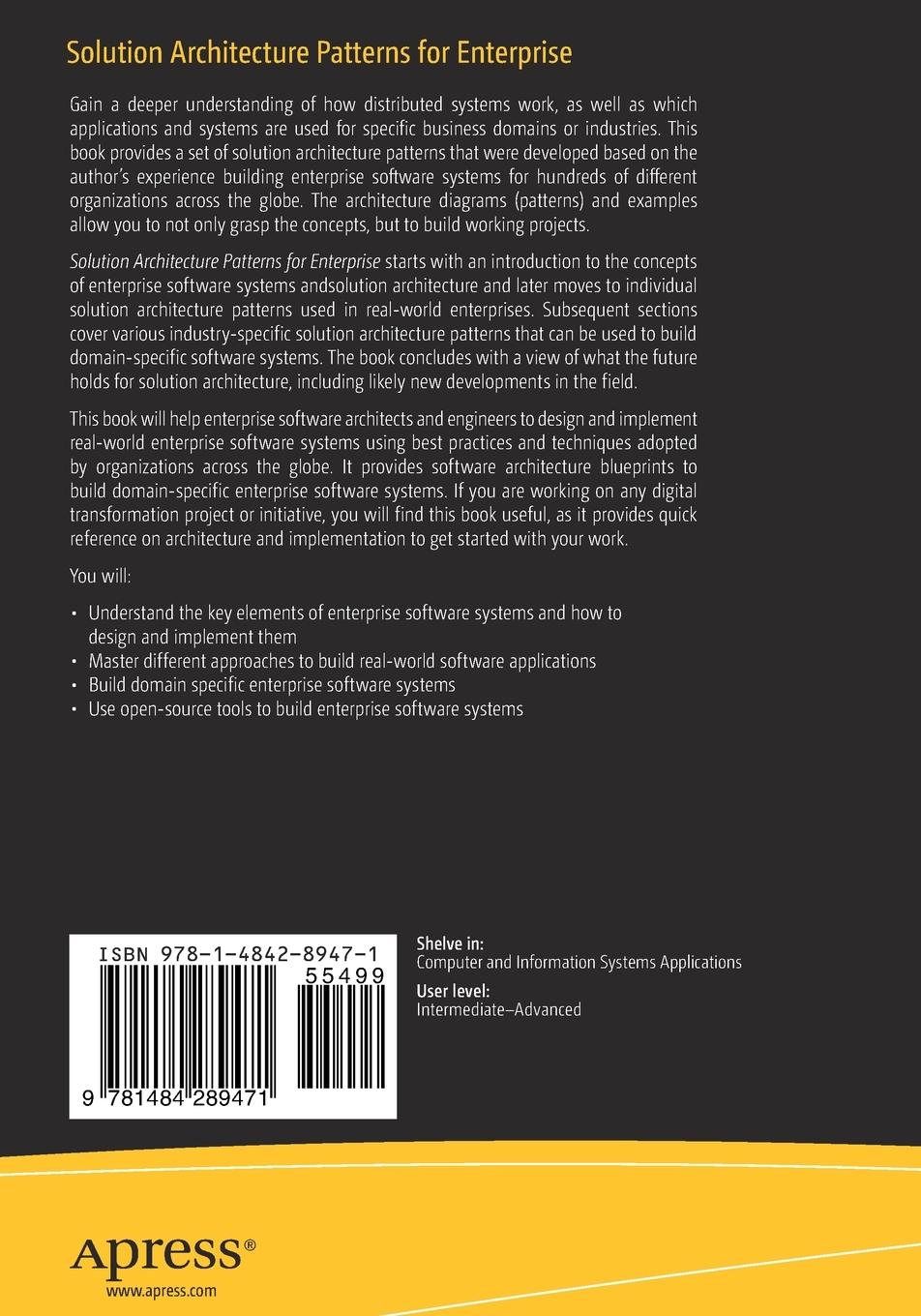 Rückseitencover Solution Architecture Patterns for Enterprise