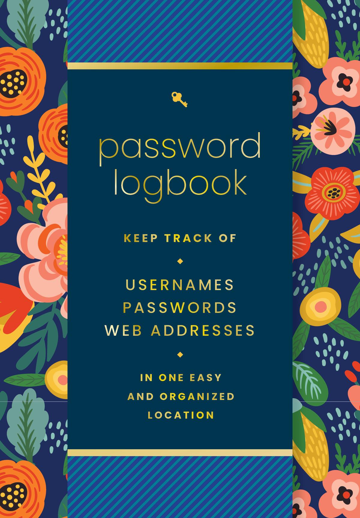 Vorderes Coverbild Password Logbook (Hip Floral)