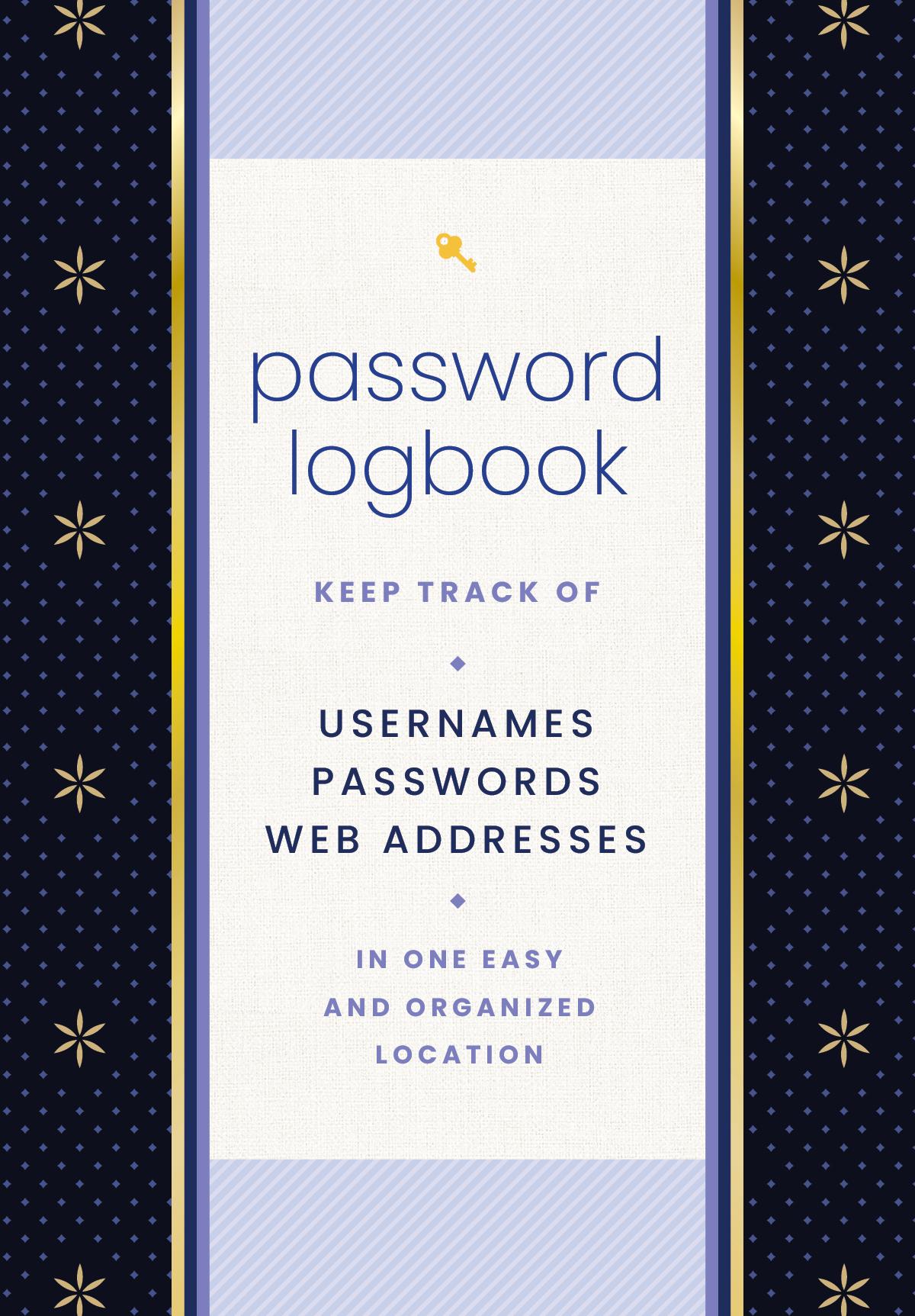 Vorderes Coverbild Password Logbook (Black & Gold)