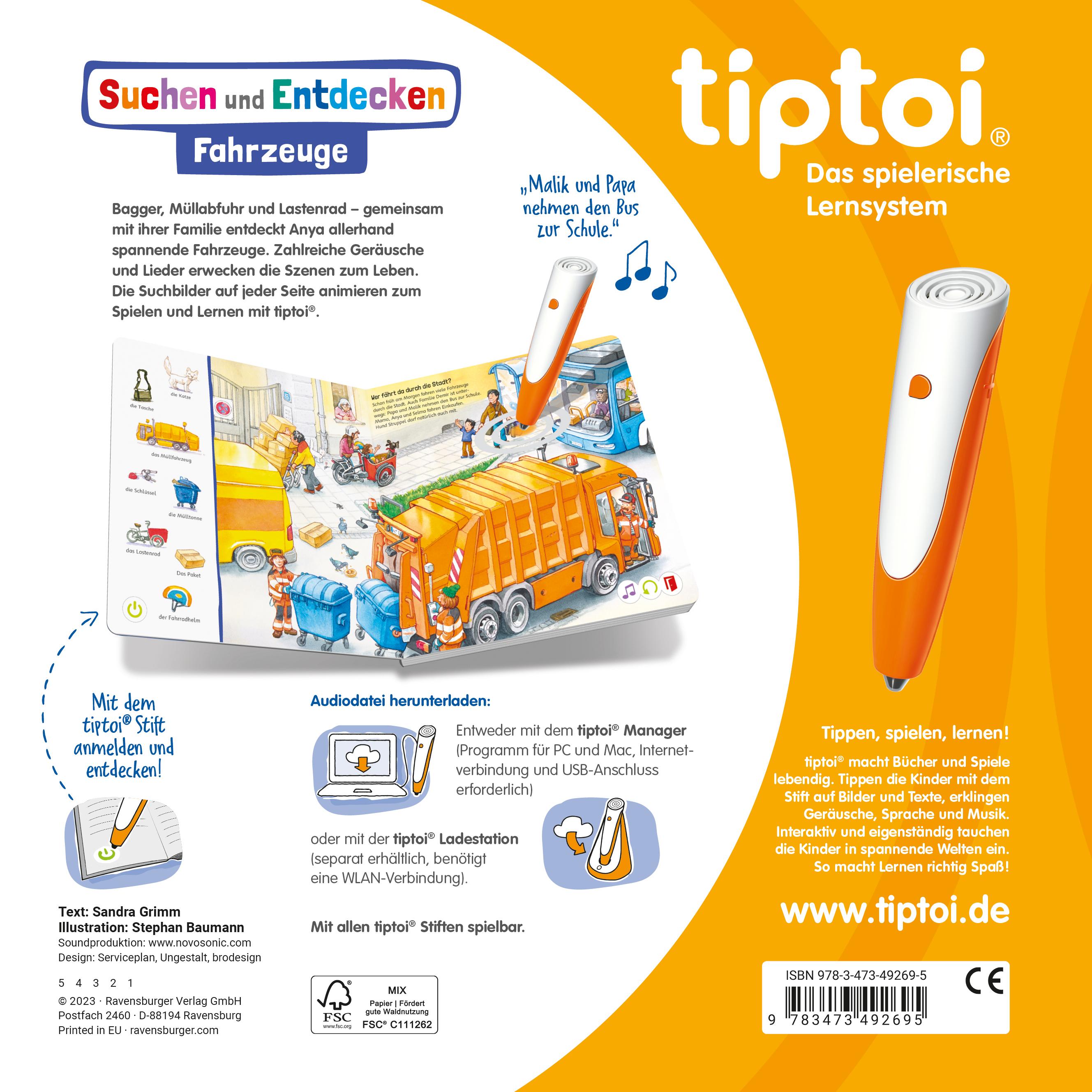 Rückseitencover tiptoi® Suchen und Entdecken - Fahrzeuge