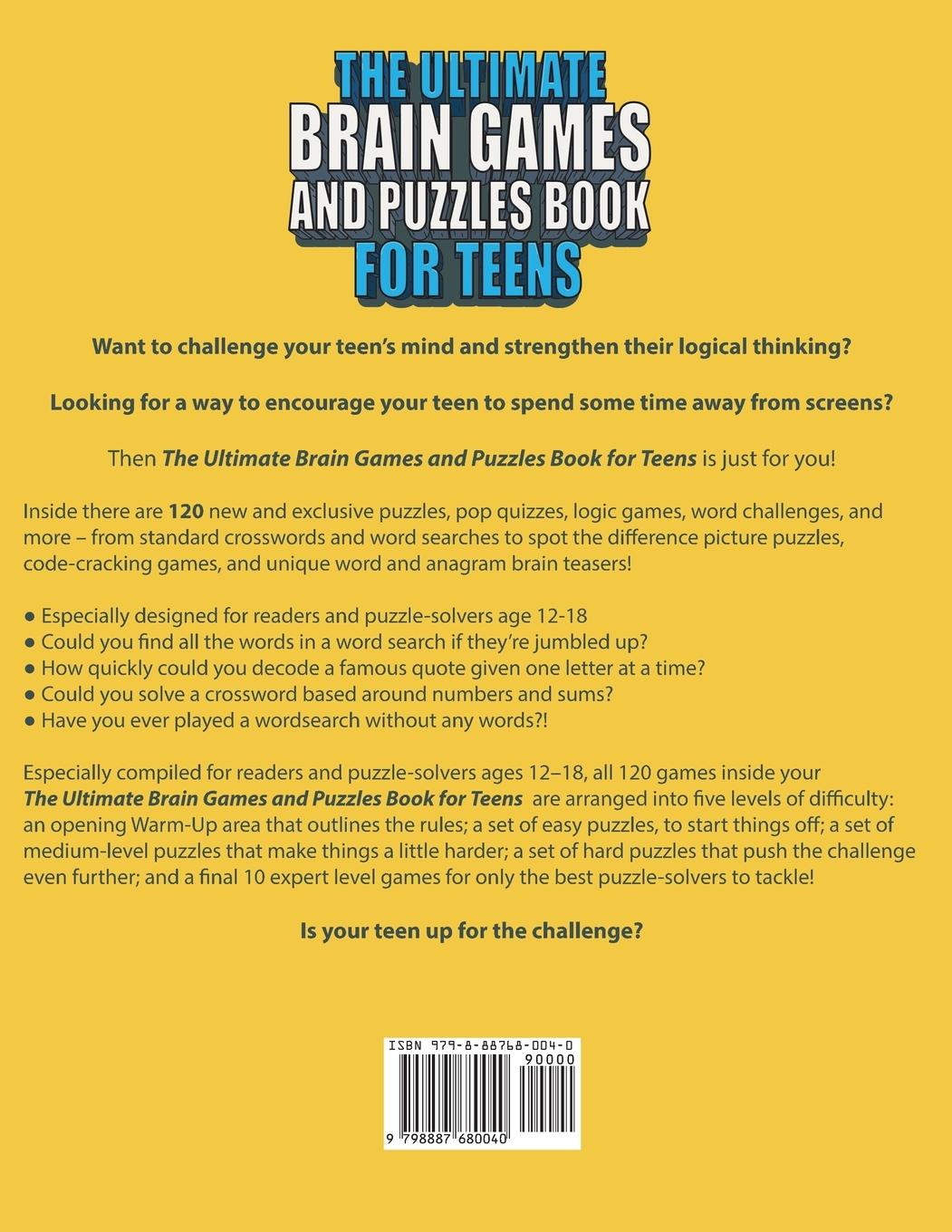 Rückseitencover The Ultimate Brain Games And Puzzles Book For Teens