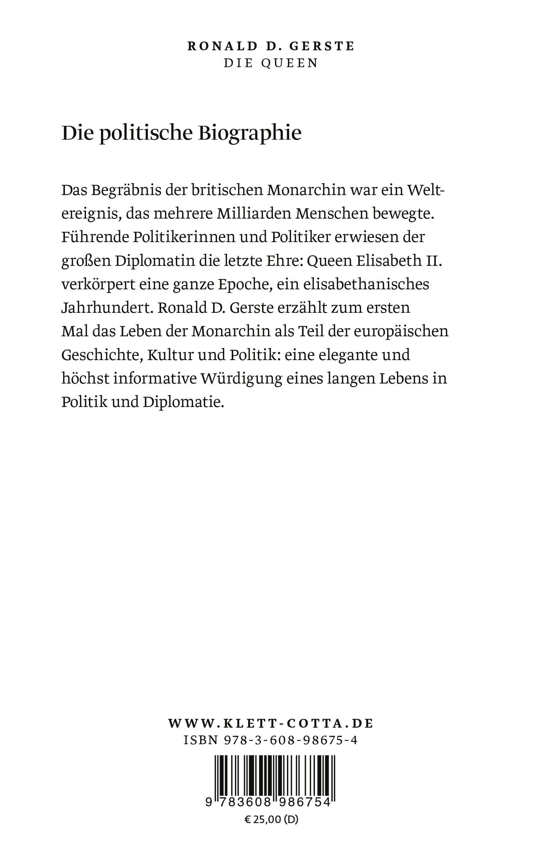 Rückseitencover Die Queen