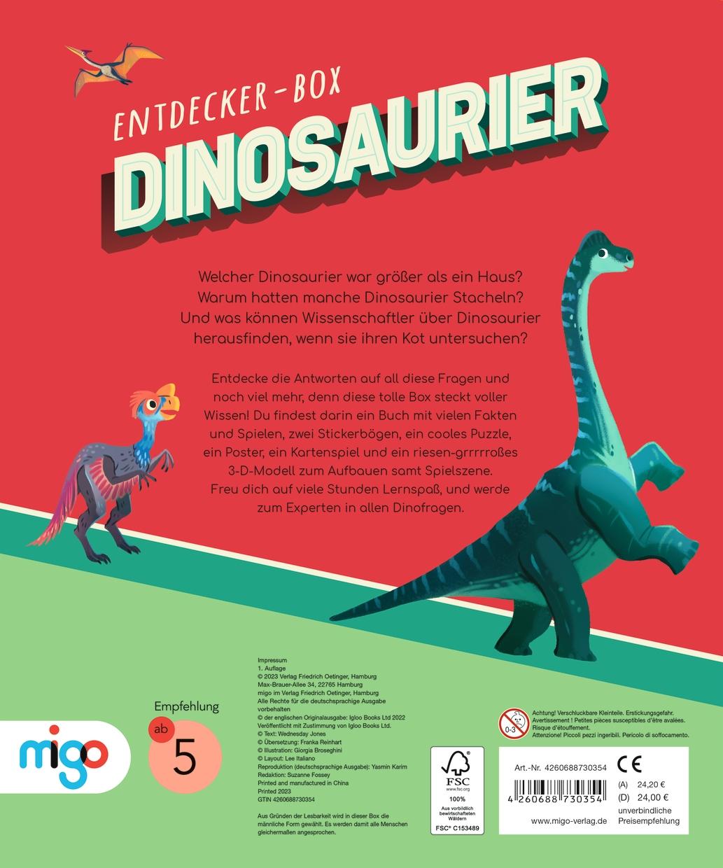 Rückseitencover Entdecker-Box: Dinosaurier