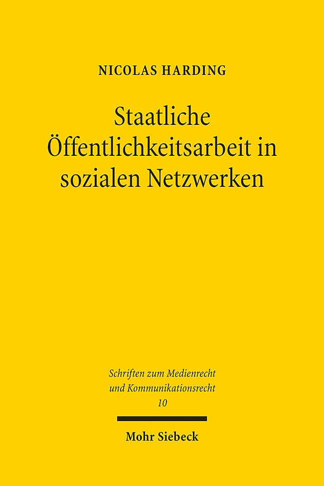Vorderes Coverbild Staatliche Öffentlichkeitsarbeit in sozialen Netzwerken