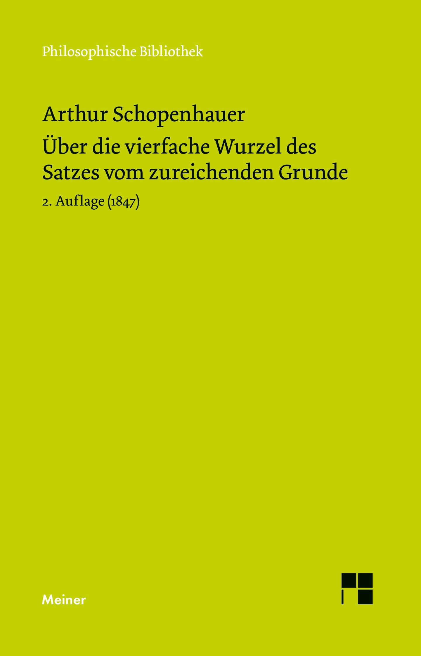 Vorderes Coverbild Über die vierfache Wurzel des Satzes vom zureichenden Grunde